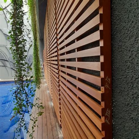 Jual Kisi kisi kayu out door panel kolam pagar kayu - Kota Depok - MEJO